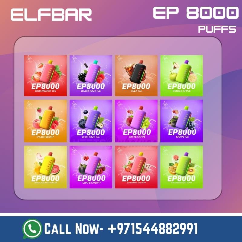 Buy Elfbar EP 8000 Puffs Disposable Vape
