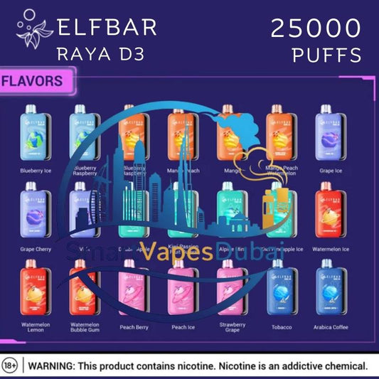 Elfbar Raya D3 25000 Puffs Disposable Vape Dubai