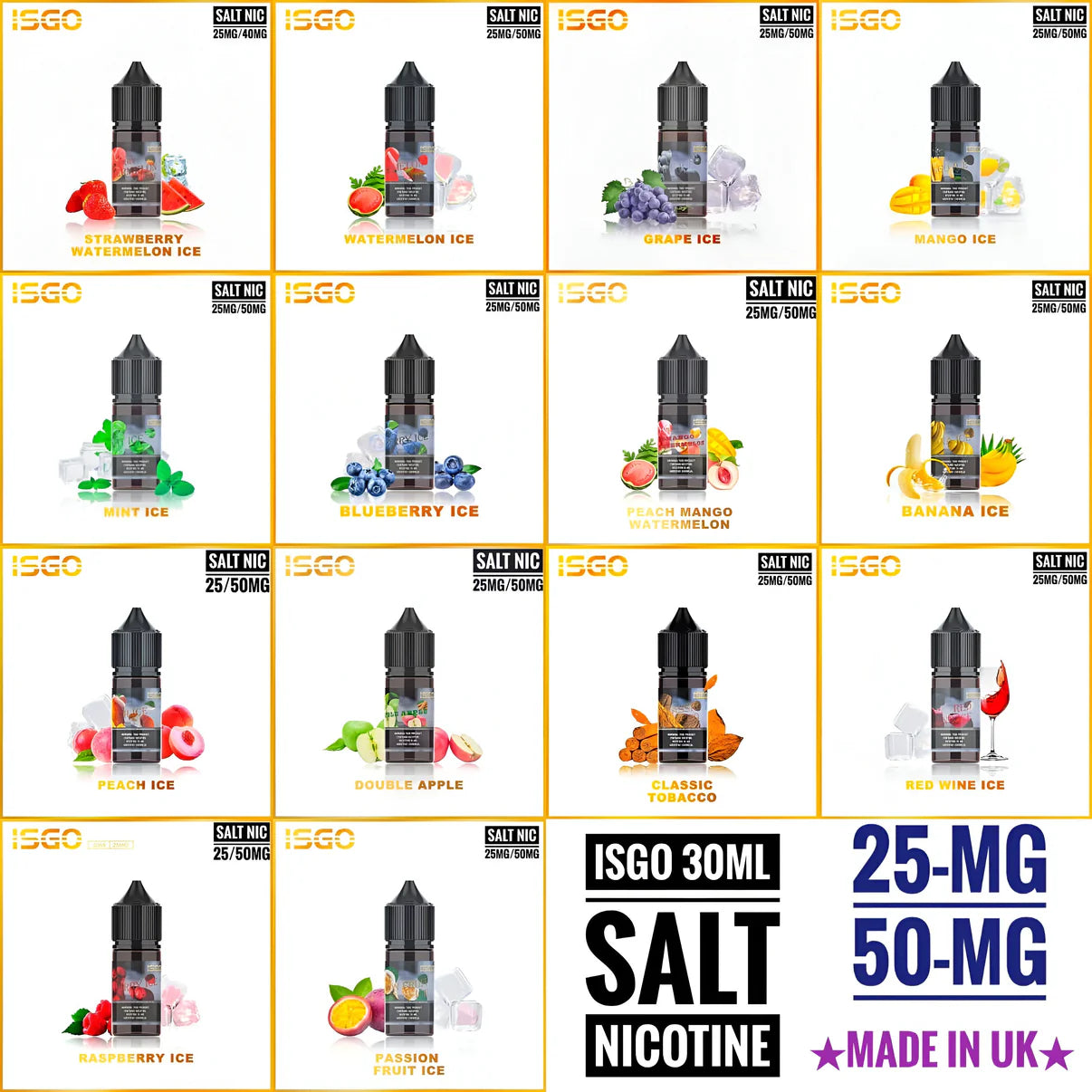ISGO Salt Nic 30ml E-Liquid in Dubai – Smooth & Satisfying Vaping